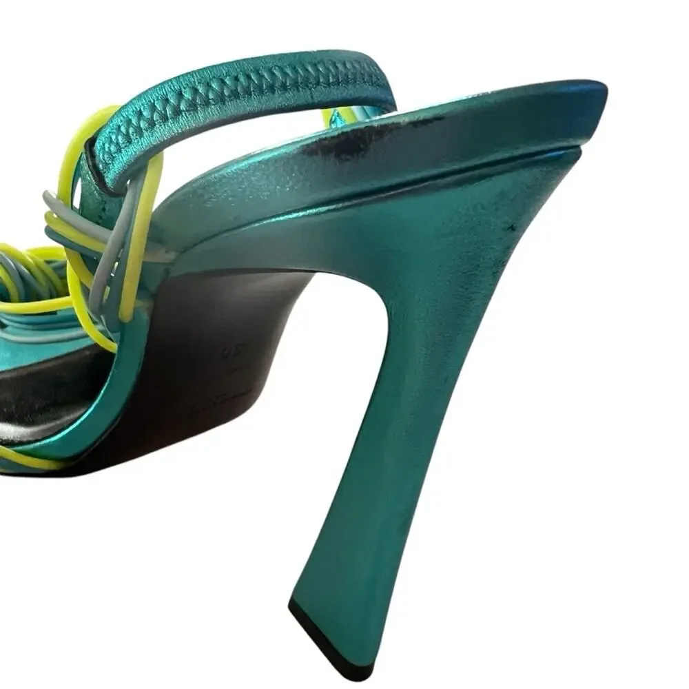 Saint Laurent Pool 105  Multi Strap High Heel Slingback Sandals EU 36 US 6 - Picture 9 of 13